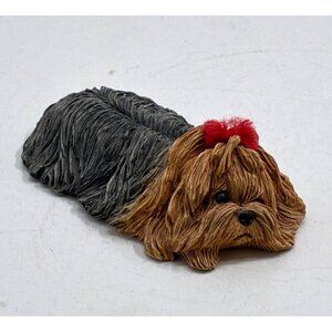 Sandicast Yorkshire Terrier Figurine With Red Bow